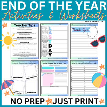 Preview of Last Day of School Activities | End of Year Worksheets, Snapshots & Memories