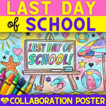 Preview of Last Day of School End of Year Summer Collaborative Poster Activity | Last Week