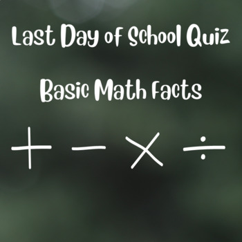 Preview of Funny Basic Math Facts Quiz