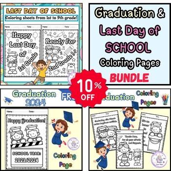 Preview of Last Day of School & Graduation Coloring Pages Pack| End of The Year Activities