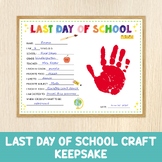 Last Day of School, Handprint School Keepsake, End Of Scho