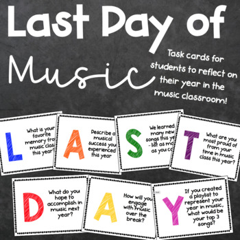 Preview of Last Day of School - Music Class Task Cards (Printable & Google Slides™)
