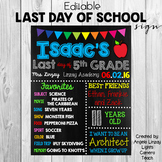 EDITABLE Last Day of School Sign with Memories