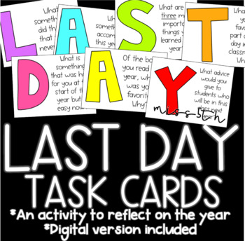Preview of Last Day of School Task Cards