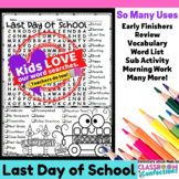 Last Day of School Activity: Word Search Activity Puzzle