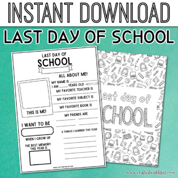 Preview of FREE Last Day of School Worksheet | End of the Year