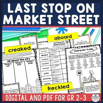 Preview of Last Stop on Market Street Reading and Writing Activities in Digital and PDF