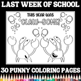 Last Week Of School "Punny" Coloring Pages