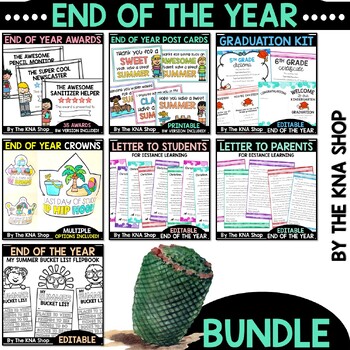 Preview of Last Week of School Activities Editable End of the Year Graduation Kit Bundle