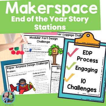 Preview of Last Day of School STEM Story Stations End of the Year Activities for Makerspace