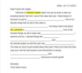 Last Week of School Letter to Future 4th Grader Template