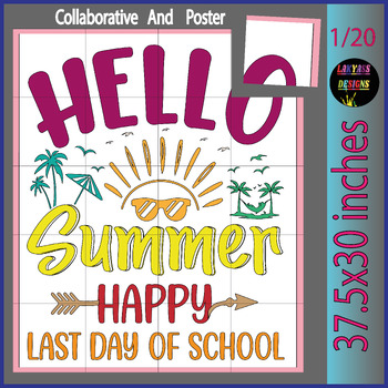 Preview of Last Week of School: End-of-Year Collaborative Poster Activity for the Last Day