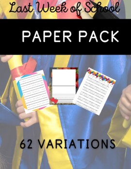 Preview of Last Week of School Paper Pack