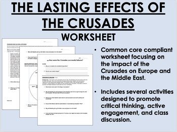 Preview of The Lasting Effects of the Crusades worksheet - Global/World History