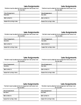 late assignment form template