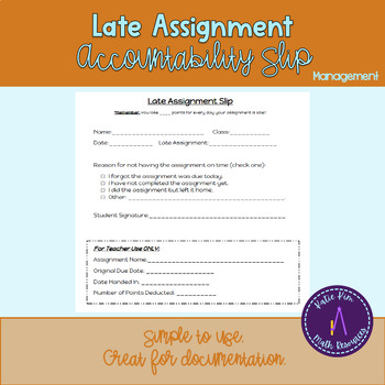 late assignment sheet