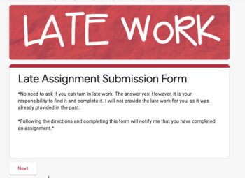 late assignment google form