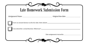 late homework form