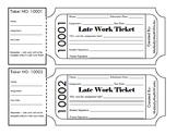 Late Homework Ticket/Pass - Fully EDITABLE edition