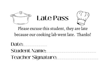 Preview of Late Pass From Cooking Lab