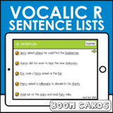 Vocalic R Sentence Lists plus R blends Sentences Boom Cards | Speech Therapy