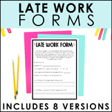 Late Work Form- Editable & for Middle School