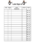 Late to Class/ Tardy Sign-In Chart