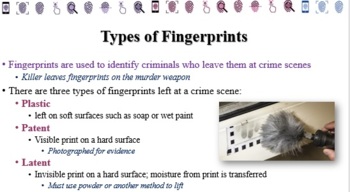 Preview of Latent Fingerprints PowerPoint & Notes Set