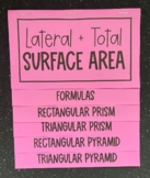 Lateral and Total Surface Area of Prisms and Pyramids - Ed