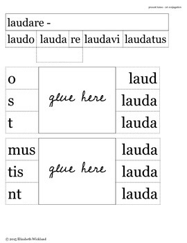 Preview of Latin 1st Conjugation Present Tense Interactive Notebook Flaps