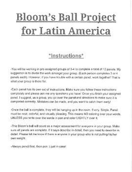 6th Grade Latin America Bloom S Ball Summary Project By Marissa Delaney