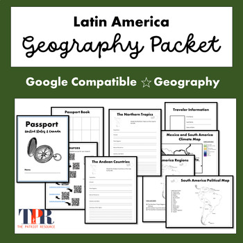 Preview of Latin America, Central America, Caribbean Geography Activities Packet  (Google)
