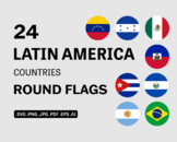 Latin America Country Round Circle Flags Vector Cricut - S
