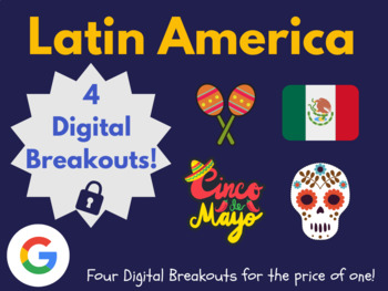 Preview of Latin America Digital Breakout Bundle | Hispanic Heritage Month Activities