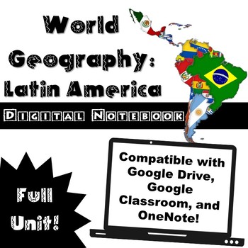 Preview of Latin America Digital Notebook - Great with Google Drive or Microsoft OneDrive!