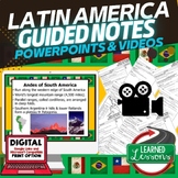 Latin America Guided Notes and PowerPoints Geography Print