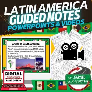 Preview of Latin America Guided Notes & PowerPoints World Geography Guided Notes |