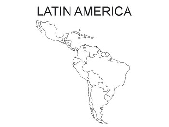 Preview of Latin America Map Printable , Latin America Coloring Sheet