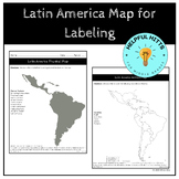 Latin America Map for Labeling- 6th Grade Georgia Standard