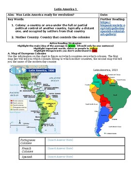 Preview of Latin America Social Structure Worksheet
