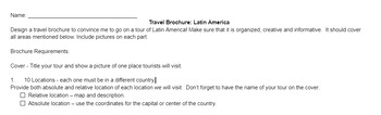 latin america travel brochure project