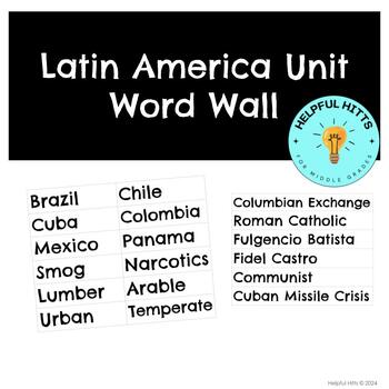 Preview of Latin America Unit Word Wall- 6th Grade GSE