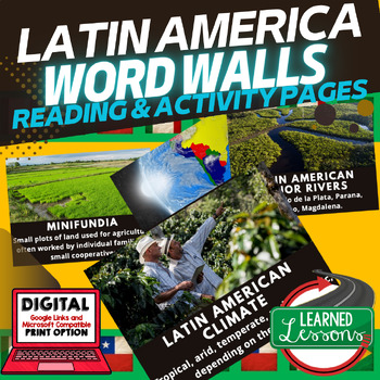 Preview of Latin America Word Wall Activity Pages World Geography Word Wall
