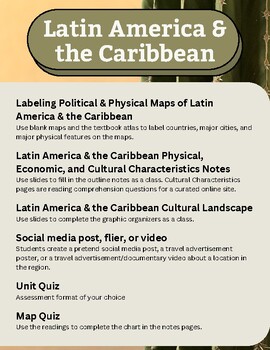 Preview of Latin America and the Caribbean Unit Plan