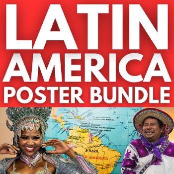Preview of Latin American Countries 70 Poster BUNDLE | Spanish & Travel Classroom Decor