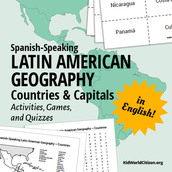 Preview of Latin American Countries and Capitals: Geography Activities and Games in English