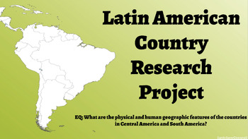 Preview of Latin American Country Research Project-Teacher Presentation & Student Direction