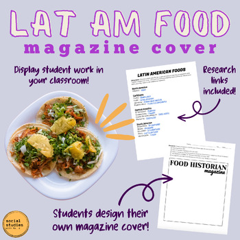 Preview of Latin American Food Magazine Cover Activity (Research Links Included!)