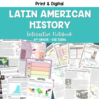 Preview of Latin American History GSE SS6H1 Interactive Notebook - Print & Digital