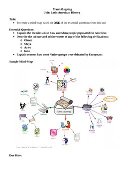 Preview of Latin American History Mind Map Project and Rubric